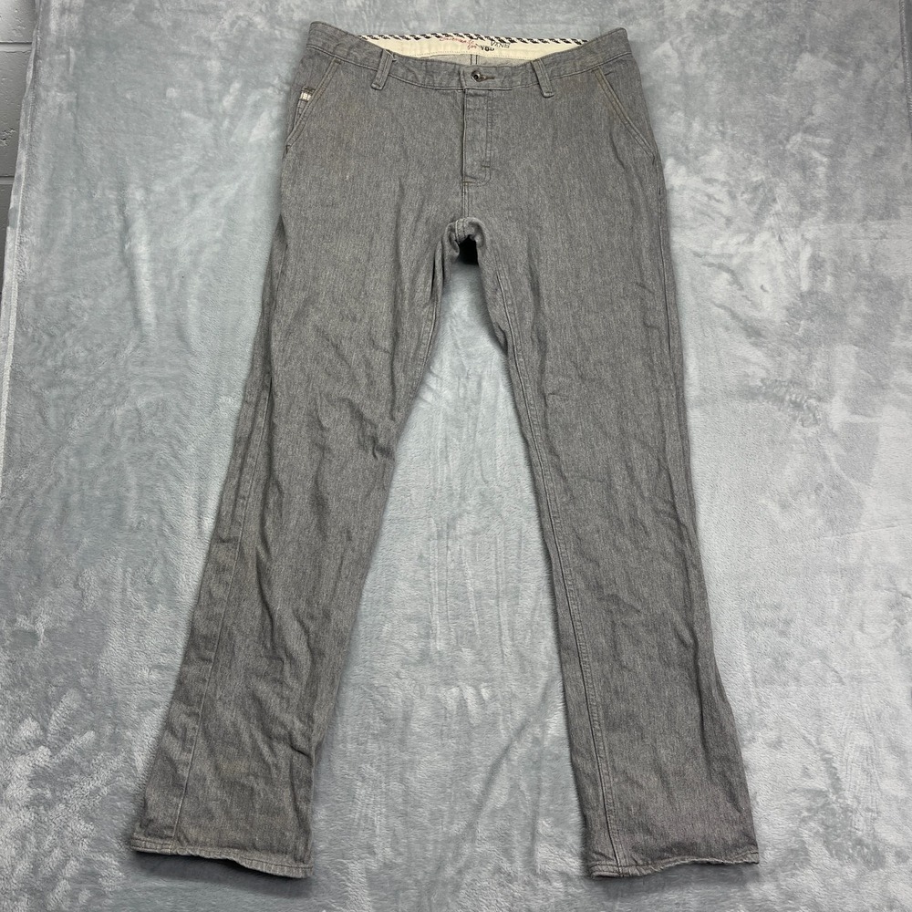 Vans Pants Mens 34 (36x33) Gray‎ Flat Front Slash Pocket Straight Leg Outdoor